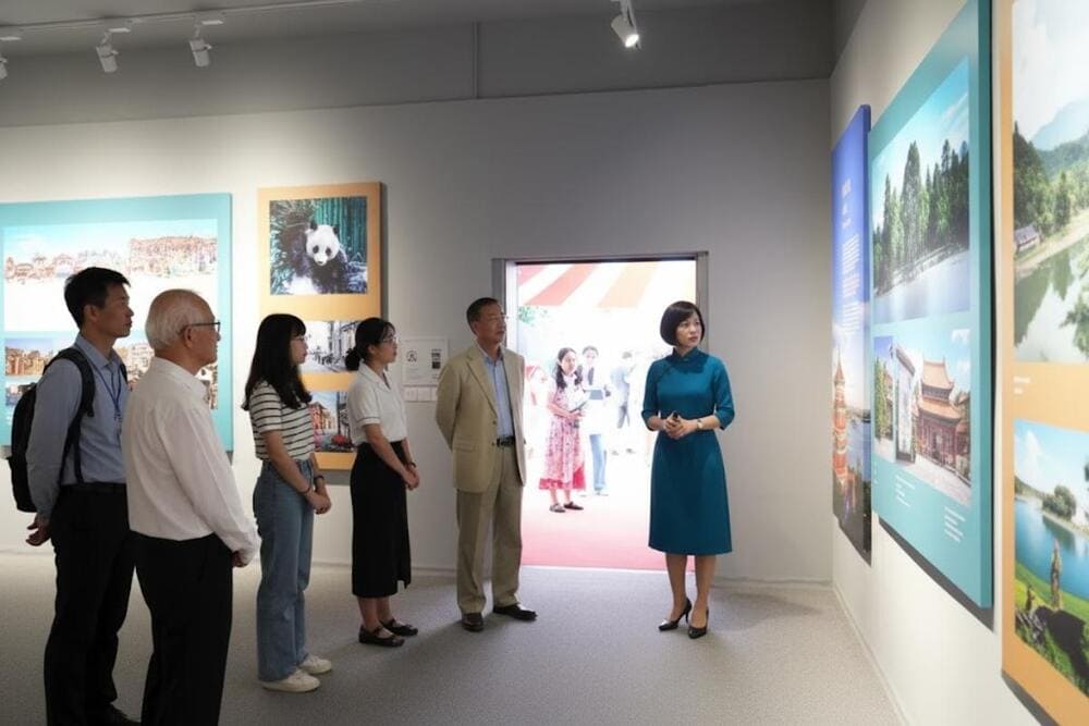 Tham quan triển l&atilde;m tại di t&iacute;ch Cửa Bắc